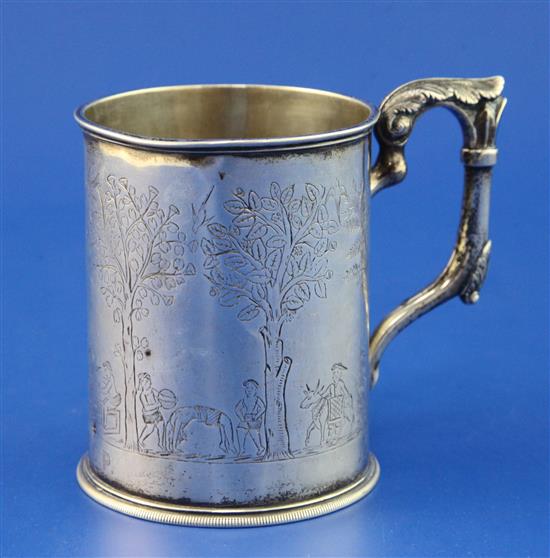 A mid 19th century Indian Colonial silver christening mug by Peter Nicholas Orr, 5 oz.